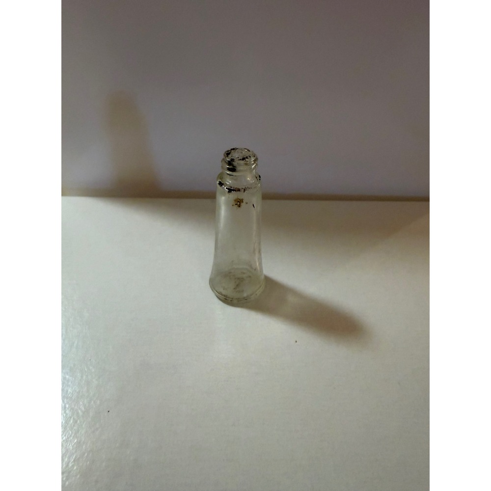 Vintage Miniature Clear Glass Bottle 2.25 Inch Tapered Small Collectible Vials